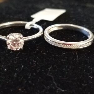 Moissanite Ring Set.  Size 7